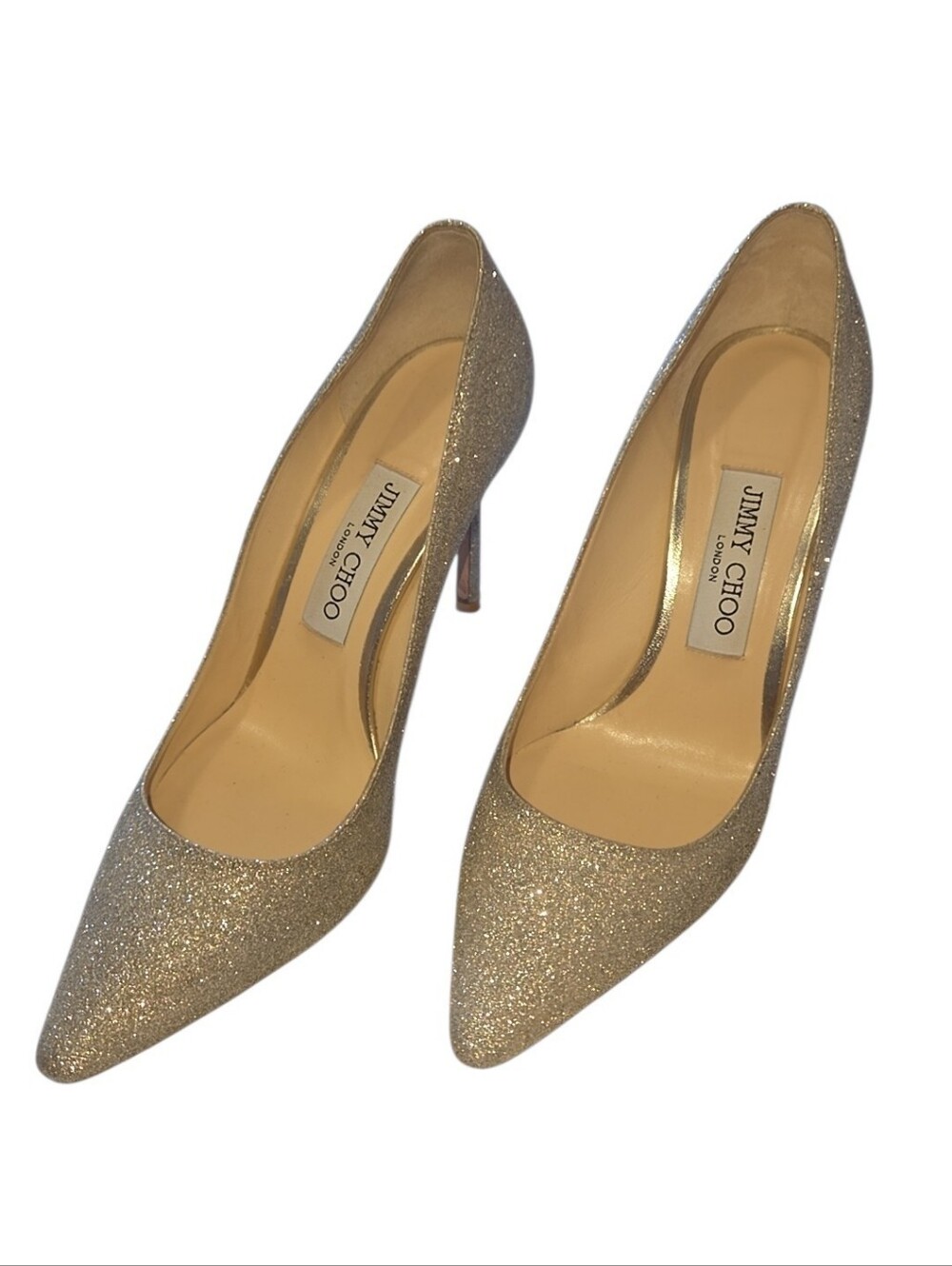 Jimmy Choo Champagne Gold Glitter Pumps